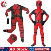 Kids Boys Deadpool Superhero Halloween Party Cosplay Costume Fancy Dress Suit AU