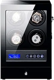 [CFZSALK] Black Automatic Watch Winder Box with Led Backlight Storage Drawer LCD Touch Sn Control Piano Paint Exterior Quiet Motor Classic Watch Winder Display Watch Box KeYJ