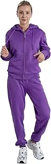 [Facitisu] Women Fleece Sweatsuit 2 Piece Outfit Winter Warm Sherpa Lined Tracksuit Zip Up Hoodie Sweatshirts and Sweatpants