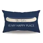 Beach Theme Lumbar Pillow Covers Double-sided Printed The Lake Is My Happy Pl...