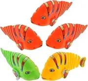 GETAJGHSD 5pcs Funny Clockwork Swinging Fish Wind Up Cartoon Fish Bath Playthings Water for Encourages Motor Skills Hand Eye Coordination Random Color