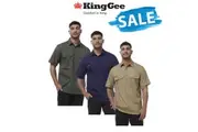 SALE KINGGEE Mens Workcool Lightweight Vented Closed Front Shirt K14032