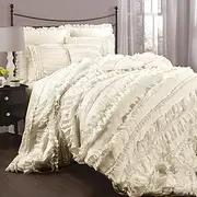 Lush Decor Belle 4 Piece Comforter Set, Queen, Ivory