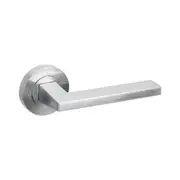 Zanda Vector Door Handle Lever on Round Rose Lever Set Satin Chrome