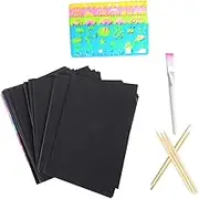 CORHAD 1 Set Scratch Painting Set Paper Art DIY Crafts for Kits Craft School Supplies for Scratch Off Cards Black Plastic