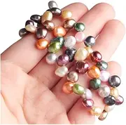 Wixine 1Pcs 7-8 mm Size Mixed Colors Baroque Potato Freshwater Pearl Loose Beads 15"