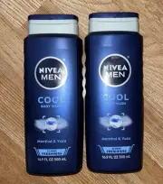 Lot Of 2 - NIVEA MEN Cool Body Wash with Menthol & Yuzu 16.9 Oz Ea