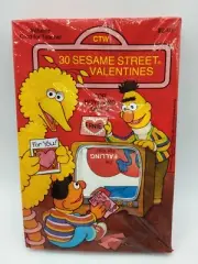 Gibson Valentines Cards Sesame Street 30 Vintage 1987 Big Bird, Ernie, Bert NEW