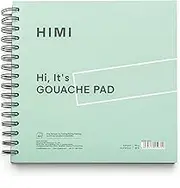 HIMI Gouache Pad 8.5X8.5''(98lb/160g) 50 Sheets Mix Paper Pad, Side Wire Bound, Fine Texture, in Gouache Acrylic Art Pad for Sketching, Ink Sketch Book, Art Supplies Drawing Pad Gift （Green）