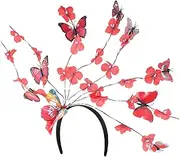 [ANDRESLAD] Butterflies Flower Fascinator Headband Elegant Headdress for Stage Performances Photo Shoots and Special Occasions Charming Hair Accessory with Skin Friendly Design