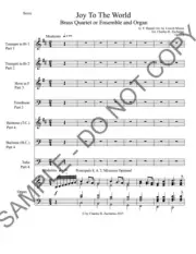 NEW Joy To The World for Brass Quartet or Ensemble and Organ CHZ-150226.1