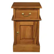 Centrum Furniture Tasmania 1 Door 1 Drawer Bedside Table - Right - Light Pecan