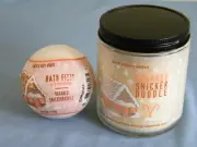 Bath & Body Works Sugared SnickerDoodle Scented Candle 7oz & Bath Fizzy