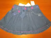 Girls size 5 Pumpkin Patch denim pleated skirt NWT