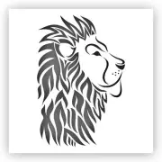 Lion Head #2 Animal Stencil - Choose a Size - Laser-Cut Reusable Plastic