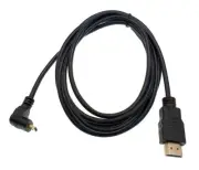 Standard HDMI Male to Micro HDMI Male Elbow Plug Adapter Cable M/M Cord Left ...