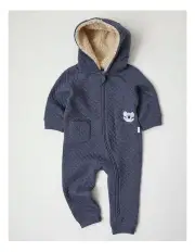 [Sprout] Sherpa Lined Koala Quilted Coverall in Blue
