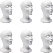 Binxind 6X Foam Mannequin Head Model Sunglasses Eyeglass Stand Hat Cap Display Holder Headset Mannequin Head Display Stand Rack