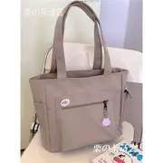 Plain Multi-Pocket Tote Bag Without Charm - Khaki - One Size