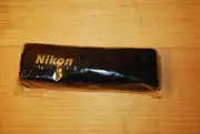 Genuine Nikon 1-5/8" Black Camera Neck Strap w/ Small Gold Logo for SLR/DSLR NEW