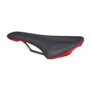 Spank OOZY 280 Saddle - Black Red | 265mm Width | Chromoly Rails | Synthetic