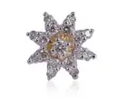 0.21 Cts Round Brilliant Cut Natural Diamonds Nose Stud In 18K Yellow Gold