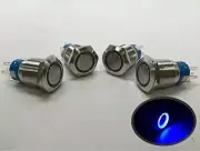 Pactrade Marine 4 of Car Blue LED Flush Light On-Off Push Switch Ring Button