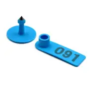 1-100 Cattle Number Ear Tags Set 5x2cm - Blue Small Cow Sheep Pig Livestock L...