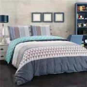 JML 3 Piece Duvet Set w/ Zipper Closure, Soft Microfiber, Geometric Print, King