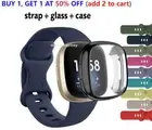 Sport Silicone Watch Band Strap Bracelet Loop+Full Case Cover For Fitbit Versa 3