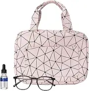 [Generic] Shower Organizer Bag, Travel Cosmetic Bag, Toiletry Pouch with Hook, Travel Shower Pouch, Compact Toiletry Bag, 4 Compartment Bag, Cosmetic Storage Bag, Foldable Toiletry Organizer