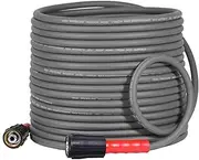 [YAMATIC] Super Flexible Pressure Washer Hose 50FT 1/4", Kink Resistant Power Washer Hose Replacement for Flexzilla Uberflex Ryobi Genarac Troy Bilt Leak-Free M22 Fittings, 3200 PSI, Grey