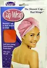 Shower Cap Hair Towel in 1 - Soft Terry Lining - Turban Head Wrap - NIB