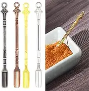 4 Pcs Mini Spoon Snuff Shovel Spoon Spatula Medicine Spoon for Filling Vials with Medicine Dab Salts Herbs Wax Oil Sand