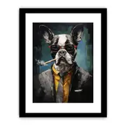 Modern Dog Smoke Art Framed print Art Poster