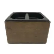 NEW Kyonano Coffee Grinds Acacia Wood & Black Stainless Steel Knock Box Bin