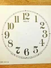 4 1/2" Welch Clock Paper Dial, Arabic Numeral (Lot 188)