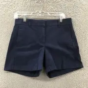 J Crew Shorts Womens 6 (Actual 31x5) Blue Flat Front Slash Pockets Zip Fly NEW