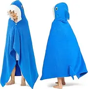 Joiedomi Shark Hooded Towel for Kids - Soft Cotton Bath Beach Towel - 30" x 50" for Kids 3-10 Years - Toddler Pool Towel with Hood - Absorbent Swim Towel Poncho for Boys Girls