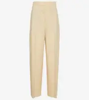 THE ROW Gordon light blush beige wide leg wool pants Size 6 authentic NWT Italy