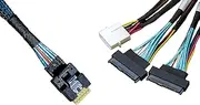SlimSAS 8X to 2*U.2 NVMe Adapter,SFF-8654 74pin to 2*SFF-8639 68pin Cable with Power, 75CM(Broadcom MPN 05-60005-00，CBL-SAST-0953)