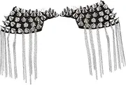 HAPINARY Pair of Rivet Tassel Chain Epaulet Shoulder Boards for Men's Star Pattern Shoulder Patch Costume Fancy Dress Party