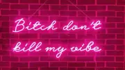 Bitch Don’t Kill My Vibe Pink Flex LED 32"x15" Neon Sign Light Lamp Cute Bright