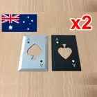 x2 Ace Of Spades BEVELED Credit Card Bottle Opener Beer Bottle Poker Deck Cards