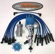 Small Cap FORD FE 352 390 427 428 BLUE HEI Distributor, 45K Coil & Plug Wire Set