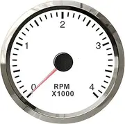 ZFGVGNMTYA 52MM WiFi Tachometer 4k 8k RPM Tacho Meter Programmable RPM Meter Compatible with Different Stroke & Cylinder Engine for UTV ATV Car Tachometer(White Silver 4000RPM)