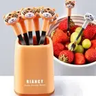 Steel Children Fruit Forks Bento Crockery Cute Mini Toothpicks Kids Food Picks