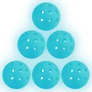 Luminous Pickleball Balls 6 Pack Pickleball Balls with Mesh Bag, Light Blue