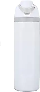 Insulated Stainless Steel Water Bottle with Straw for Sports, Travel, and School BPA-Free Sports Water Bottle (white, 24oz)