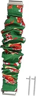 [HOMSFOU] Christmas Scrunchie Strap Watch Band Printing Cloth Watch Band Christmas Watch Band for Watch Accessories Hair Design Watchband Hair Band Wristbands Watch Bands Fabric